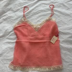 Nwt silk pink lace cami